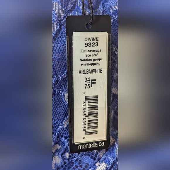 Montelle Intimates Divine Unlined Bra Aruba/White 34F - Picture 6 of 6